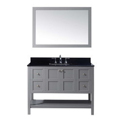 Modern Fittings - Winterfell 48" Single Bathroom Vanity Set, Gray - Bathroom Vanities And Sink Consoles