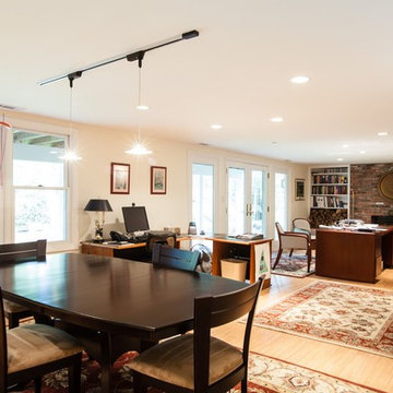 Finished Basement Home Office with Open Workspace – North Shore MA
