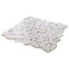 Carrara Marble & Glossy Glass Moasic Tile, Flooring Floors Walls, Carrara White
