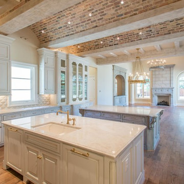 White Pearl quartzite kitchen- Bella Custom Homes