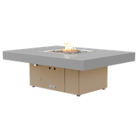 Rectangular Fire Pit Table, 48x36, Propane, Hilltop Gray, Beige