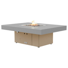 Rectangular Fire Pit Table, 48x36, Natural Gas, Beige Top