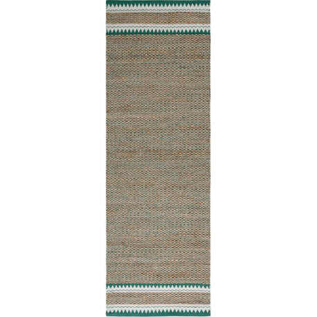 Safavieh Natural Fiber NF874 Rug 2'6"x8' Natural/Green Rug