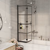vidaXL Shower Enclosure Folding Glass Shower Enclosure ESG 31.5"x55.1" Black