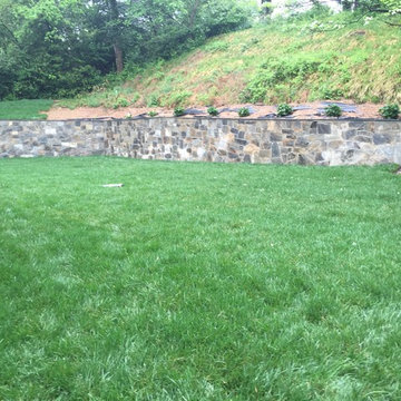 Stone Retaining Wall in Bethesda - 76 ft x 5 ft Tall