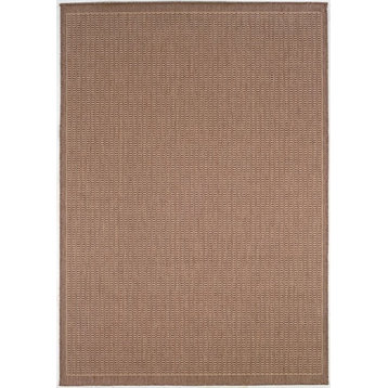 Couristan Recife Saddle Stitch Cocoa & Natural Indoor/Outdoor Rug, 2'3'x11'9' Rn