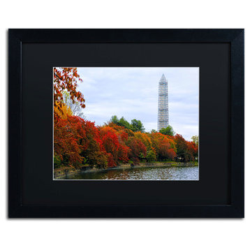 'Tidal Basin Autumn 3' Matted Framed Canvas Art by CATeyes