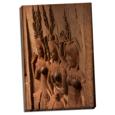 Fine Art Photograph, Apsara Carvings, Hand-Stretched Canvas