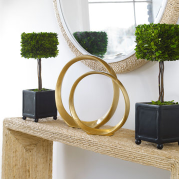 Preserved Boxwood Square Topiaries, Set of 2