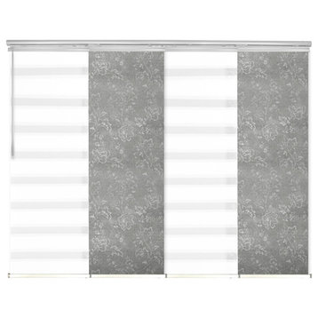 Blanched White-Poppy 4-Panel Track Extendable Vertical Blinds 48-88"x94"