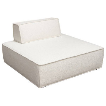 Cara Square Modular Lounger in Ivory Boucle Fabric by Diamond Sofa