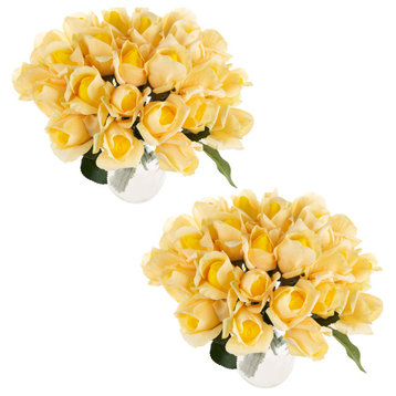 Rose Artificial Flowers 48Pc, Yellow