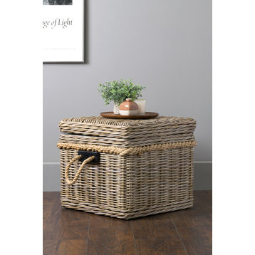East at Main Lawton Brown Rattan Square Storage Trunk