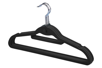 Velvet Style Shirt Hanger with Hook & Tie Bar - Set of 8