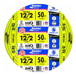 Southwire 28828222 Romex Non-Metallic Sheathed Cable, Copper, 50