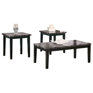 Maysville 3 Piece Occasional Table Set, Black