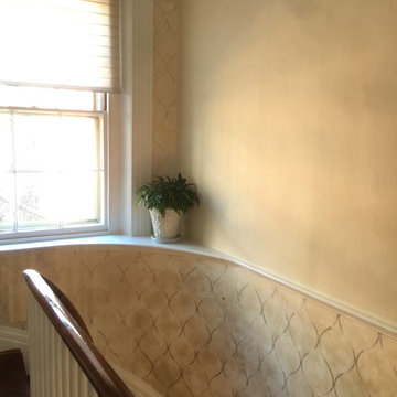 Stenciled Stairway Wall