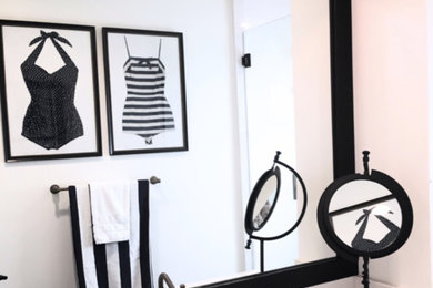 Example of a beach style bathroom design in Montreal