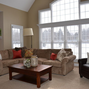 cozy family room with rustic feel