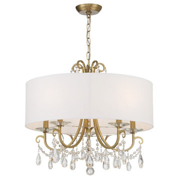 Crystorama 6625-VG-CL-S, 5-Light Chandelier, Vibrant Gold