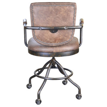 Foster Vintage Leather Desk Chair - Soft Brown, Belen Kox