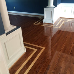 Hardwood Floors with Border - Floor Medallions And Inlays
