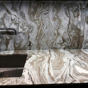 London residence in Avalanche quartzite polished
