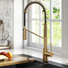 Oletto Commercial Pull-Down 1-Hole Kitchen Faucet, Brass