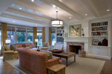 Transitional living room photo in Portland