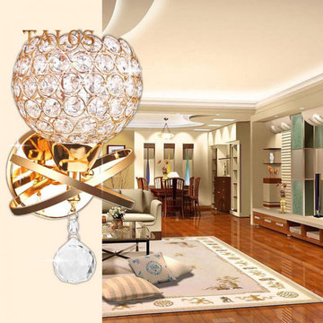 Moderne Crystal Shape Wall Light Sconce Chambre Abat-jour Lampe Mont Home Decor