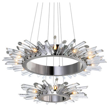 Thorns 18 Light Chandelier With Polished Nickel Finish