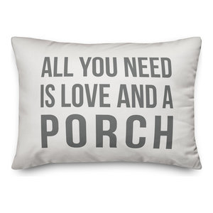All You Need Is Love And A Porch Outdoor Lumbar Pillow Contemporary Outdoor Cushions And Pillows By Designs Direct