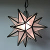 Moravian Star Light, Frosted Glass With Bronze Trim, 10" Diameter, With Mount Ki