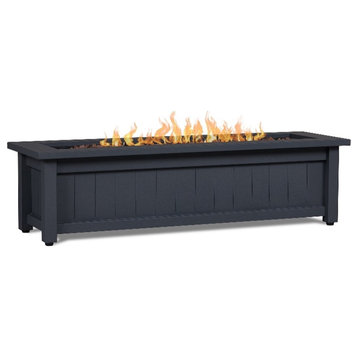 Real Flame Ortun Modern Rectangle Metal Propane Fire Table in Gray