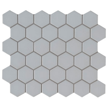 MSI SMOT-PT-RET-2HEX 12-5/8" x 11" Hexagon Mosaic Sheet - Matte - Gray