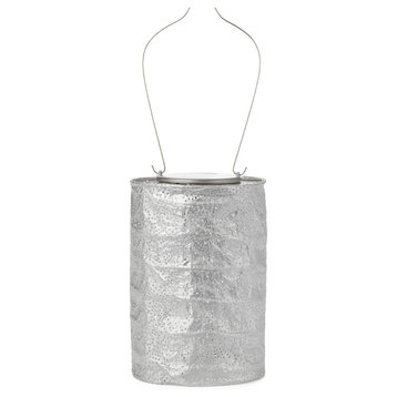 Soji Stella Cylinder Lantern, Silver