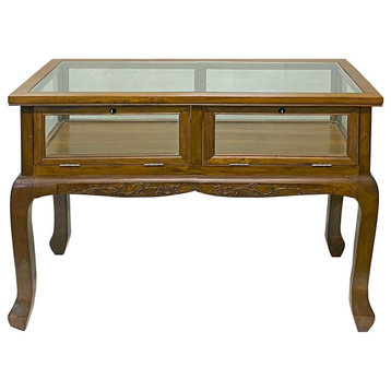 Oriental Craw Legs Rectangular Glass Top Console Display Table Counter Hcs7676