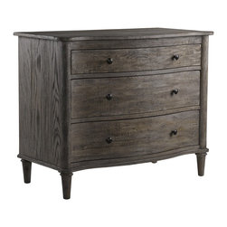 French Oak 3 Drawer Nightstand - Nightstands And Bedside Tables