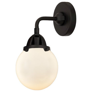 Innovations Beacon 1 Light 6" Sconce, LED, Black/Frosted
