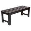 Shine Company 4' Backless Garden Bench With HYDRO-TEX, Black