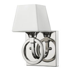 Josephine Indoor 1-Light Sconce With Glass Shade Polished Nickel