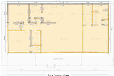 Example of a farmhouse home design design in Houston