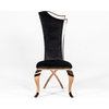 Modrest Bonnie Transitional Black Velvet and Rosegold Dining Chair, Set of 2