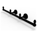 Allied Brass - Allied Brass Waverly Place 3 Arm Guest Towel Holder, Matte Black - This elegant wall mount towel holder adds style and convenience to any bathroom décor.  The towel holder features three sections to keep a set of hand towels easily accessible around the bathroom.  Ideally sized for hand towels and washcloths, the towel holder attaches securely to any wall and complements any bathroom décor ranging from modern to traditional, and all styles in between.  Made from high quality solid brass materials and provided with a lifetime designer finish, this beautiful towel holder is extremely attractive yet highly functional.  The guest towel holder comes with the 22.5 inch bar, two wall brackets with finials, two matching end finials, plus the hardware necessary to install the holder.