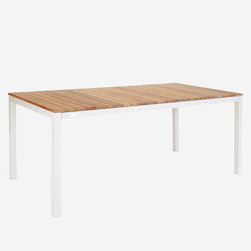 Wintons Teak Tandem Alu Dining Table - Outdoor Dining Tables