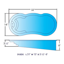 Antigua by Alaglas - Large Fiberglass Pool - Outdoor Products