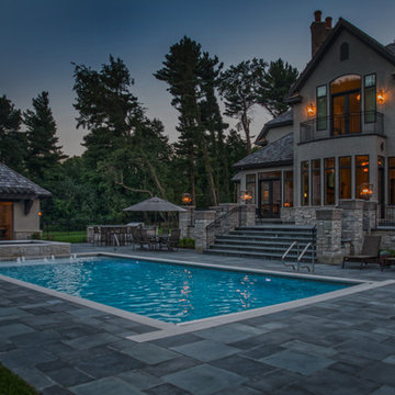 Lake Bluff, IL Swimming Pool, Spa, and Sunshelf with Bubblers