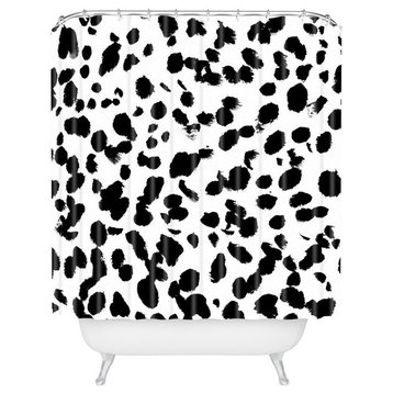 Amy Sia Animal Spot Black and White Shower Curtain, 72"x69"