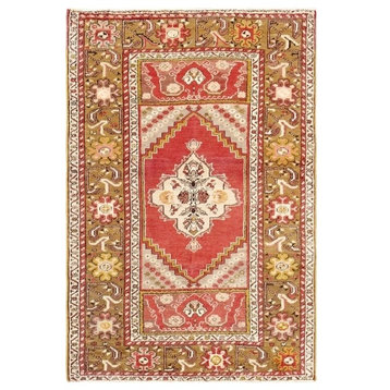 Pasargad Vintage Sivas Collection Hand-Knotted Wool Area Rug, 3'7"x5'5"