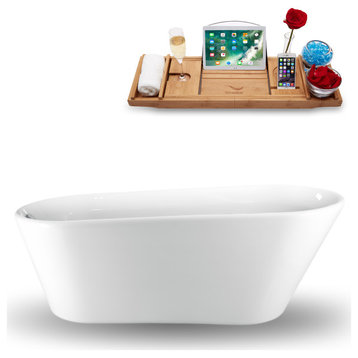 65'' Streamline NAA1521CH Freestanding Tub and Tray With Internal Drain